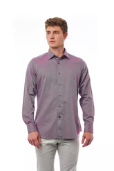 Bagutta Burgundy Cotton Men Shirt -   -  Bagutta.